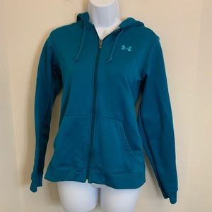 Under Armour Zip Up Hoodie Medium Teal Greenish Blue